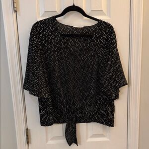 Black and White Polka Dot Women's Top
